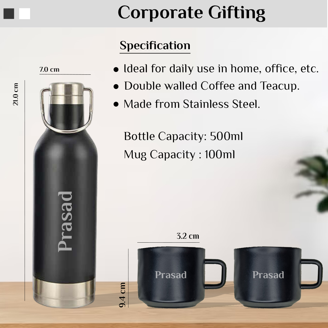 3 in 1 Gift Set Flask with Tea Cups